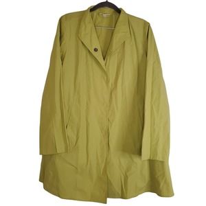 Eileen Fisher Lime Green Lightweight Snap Front Cotton Nylon Jacket Sz. S